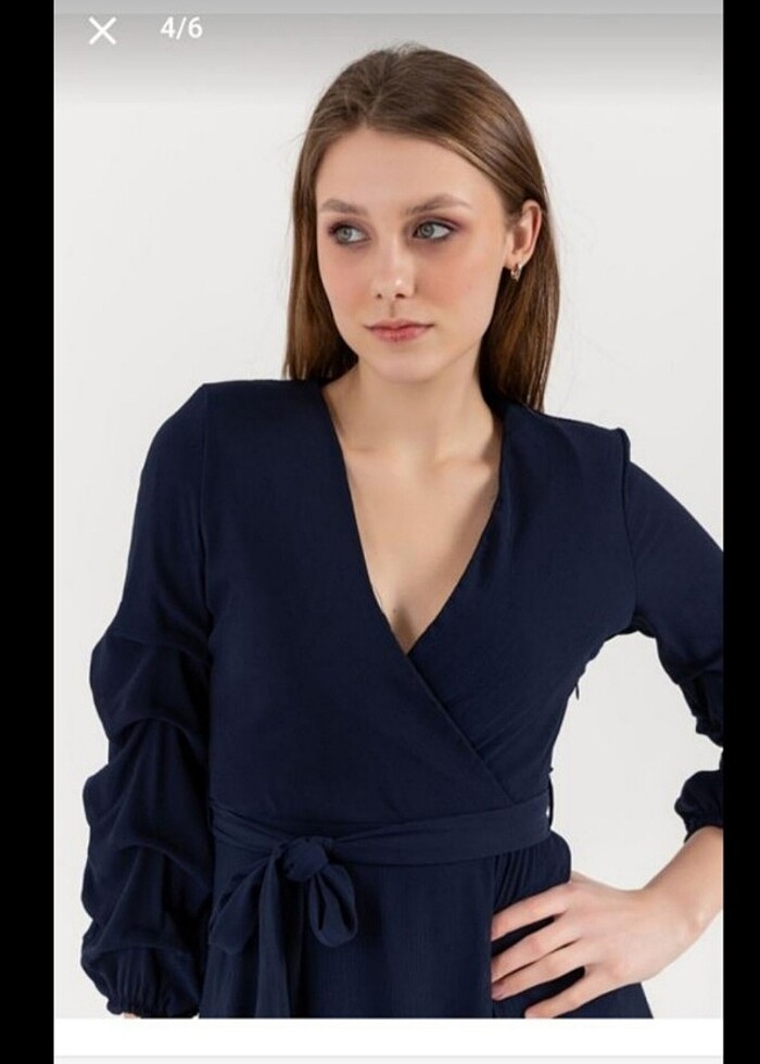 Şifon midi elbise - Görsel 2