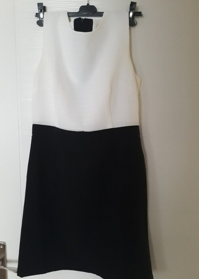 Midi elbise siyah beyaz - Görsel 3