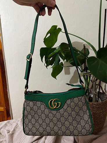  Beden yeşil Renk Gucci Yeşil Logolu Baget Çanta