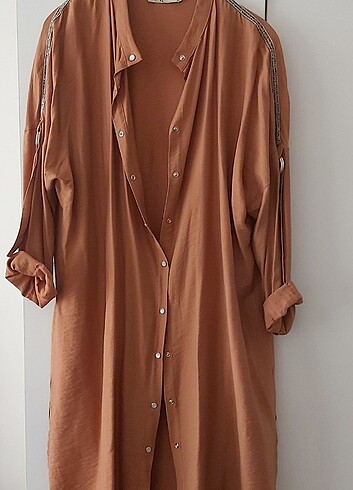 Uuzn çıtçıtlı gömlek tunik