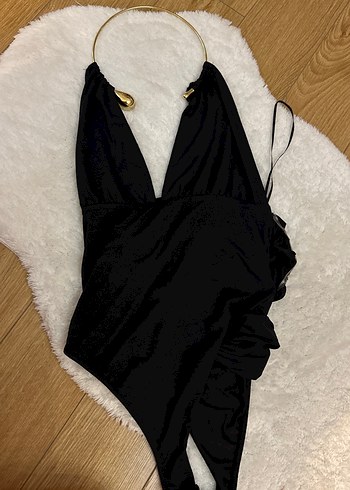 Uzun Siyah Drapeli Strappy