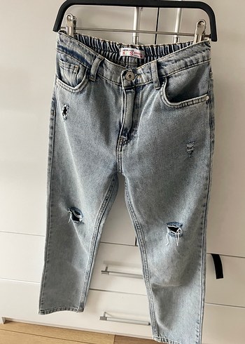 Gri Kemerli Salaş Midi Kot Pantolon - Görsel 3