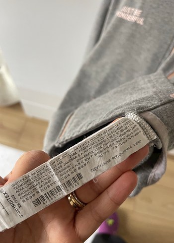 Kız Çocuk Gri Fermuarlı Sweatshirt - Görsel 3