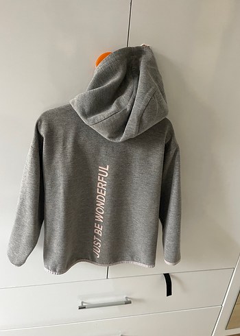 Kız Çocuk Gri Fermuarlı Sweatshirt - Görsel 5