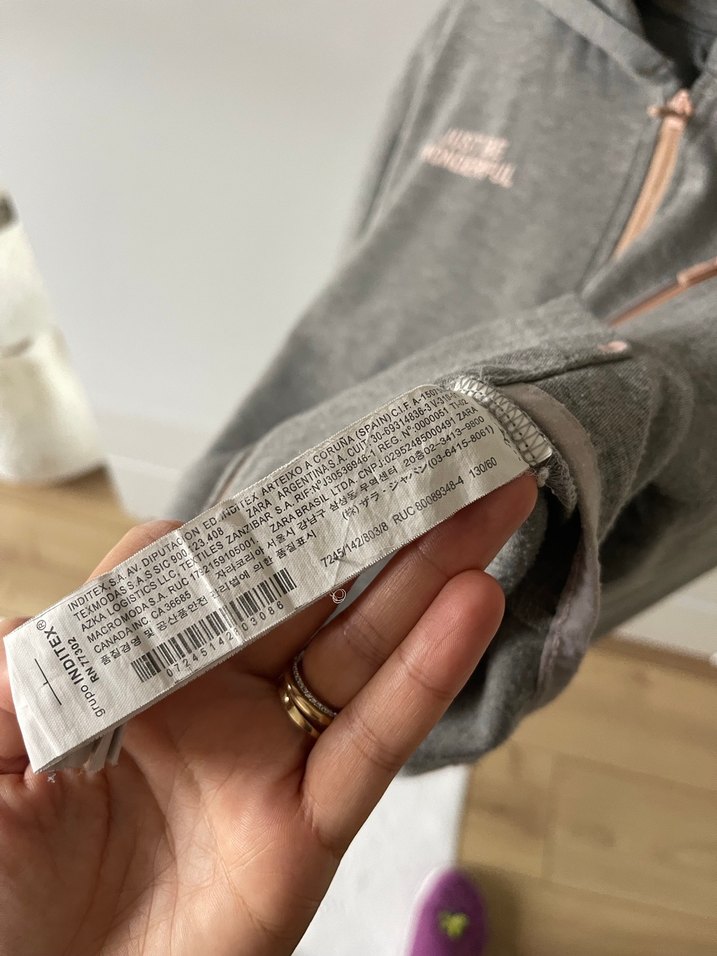 Kız Çocuk Gri Fermuarlı Sweatshirt - Görsel 4