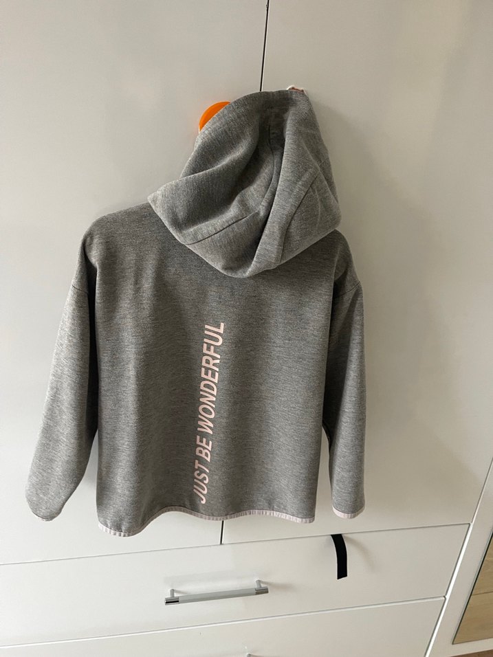 Kız Çocuk Gri Fermuarlı Sweatshirt - Görsel 5