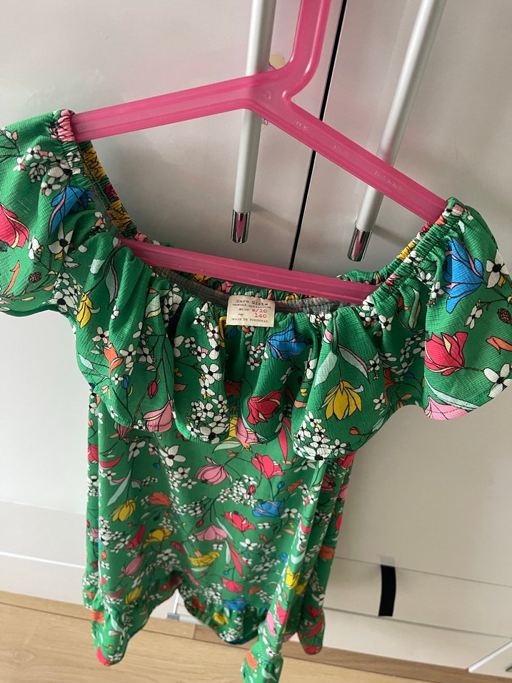 Renkli Çiçekli Kız Çocuk Volanlı Elbise - Görsel 5