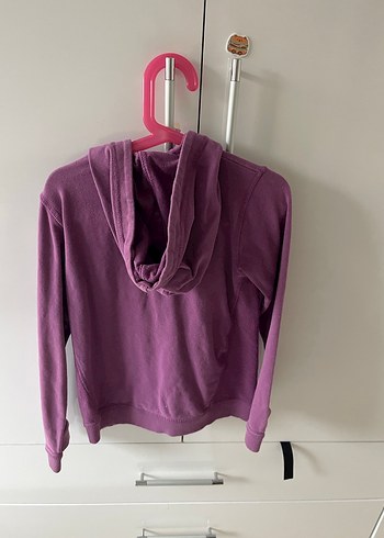Mor Kapüşonlu Kız Sweatshirt - Görsel 3