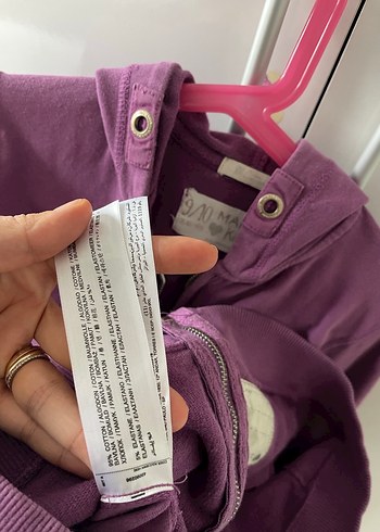 Mor Kapüşonlu Kız Sweatshirt - Görsel 4