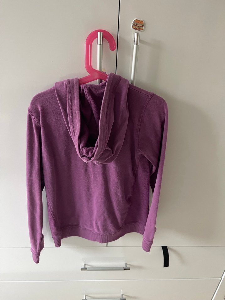 Mor Kapüşonlu Kız Sweatshirt - Görsel 3