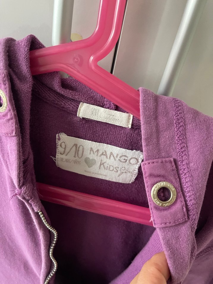 Mor Kapüşonlu Kız Sweatshirt - Görsel 2