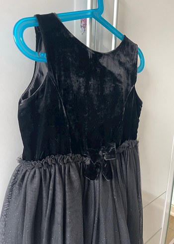 Kız Çocuk Siyah Gotik Kolsuz Drapeli Elbise - Görsel 2