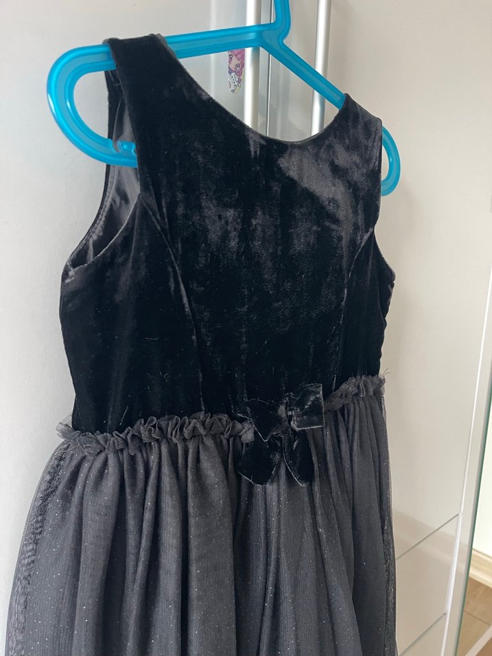 Kız Çocuk Siyah Gotik Kolsuz Drapeli Elbise - Görsel 2