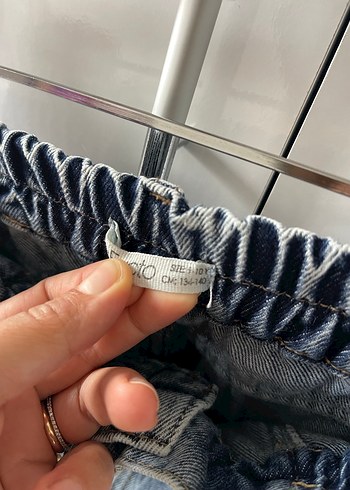 Gri Batik Desenli Bağcıklı Kadın Kot Pantolon - Görsel 3