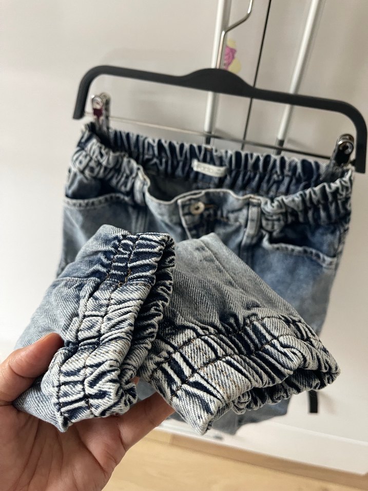 Gri Batik Desenli Bağcıklı Kadın Kot Pantolon - Görsel 5