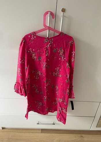 Renkli Çiçek Desenli Uzun Kollu Kız Bluzu - Görsel 4