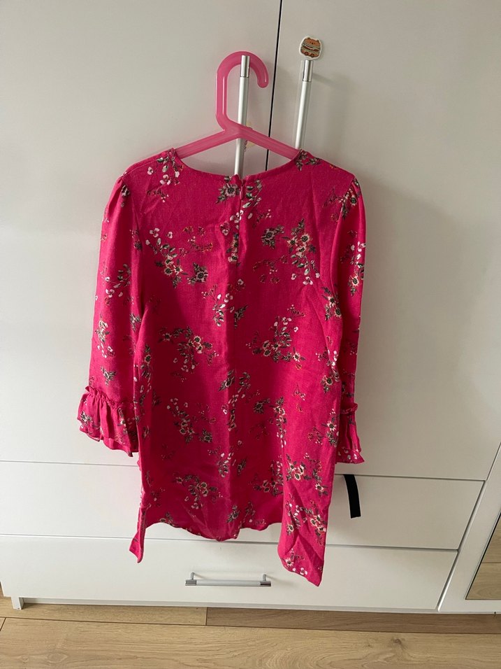 Renkli Çiçek Desenli Uzun Kollu Kız Bluzu - Görsel 4