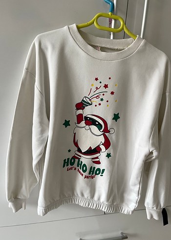 Beyaz Pamuklu Kadın Sweatshirt - Görsel 2