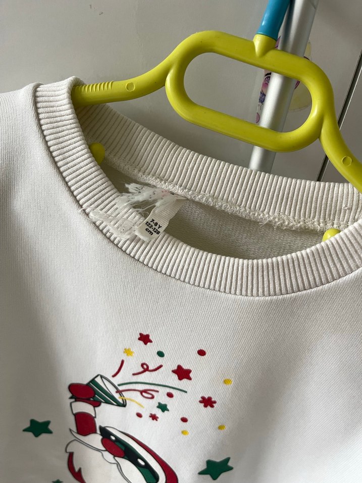 Beyaz Pamuklu Kadın Sweatshirt - Görsel 3