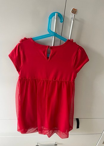 Kız Çocuk Kırmızı Fırfırlı Elbise - Görsel 3