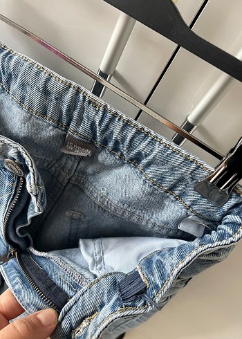 Gri Mavi Midi Boy Bol Kesim Kadın Kot Pantolon - Görsel 3