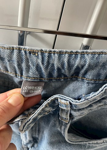 Gri Mavi Midi Boy Bol Kesim Kadın Kot Pantolon - Görsel 2