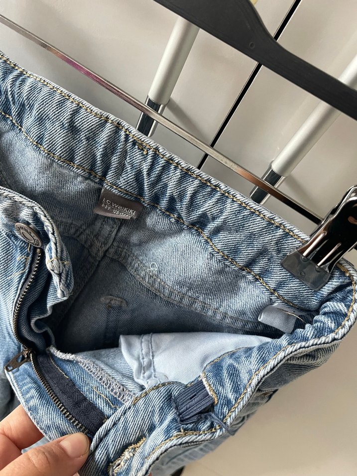 Gri Mavi Midi Boy Bol Kesim Kadın Kot Pantolon - Görsel 3