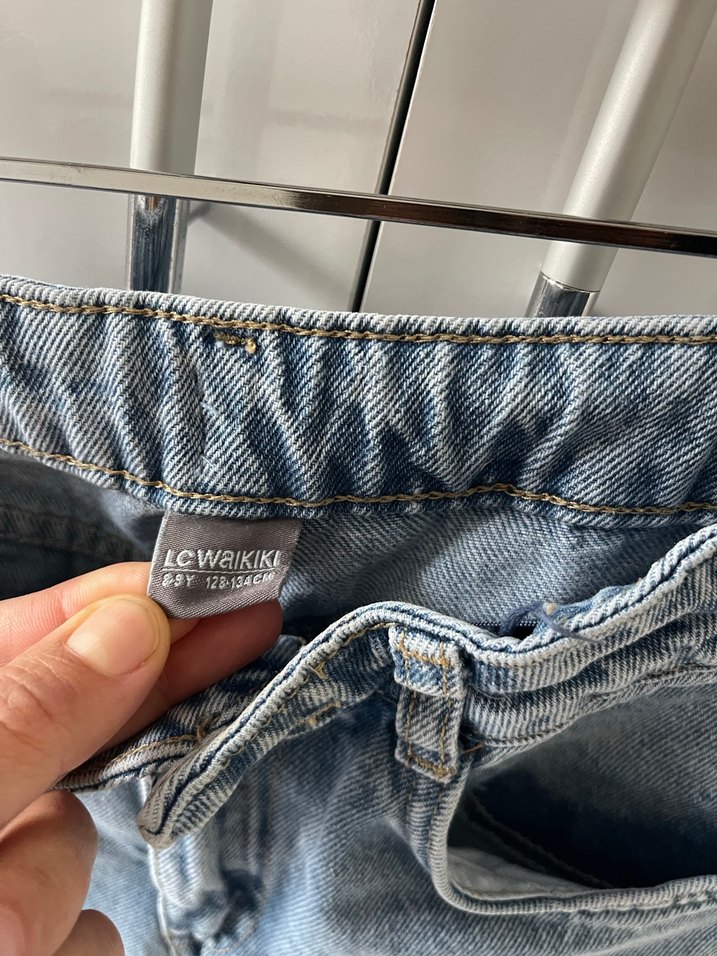 Gri Mavi Midi Boy Bol Kesim Kadın Kot Pantolon - Görsel 2