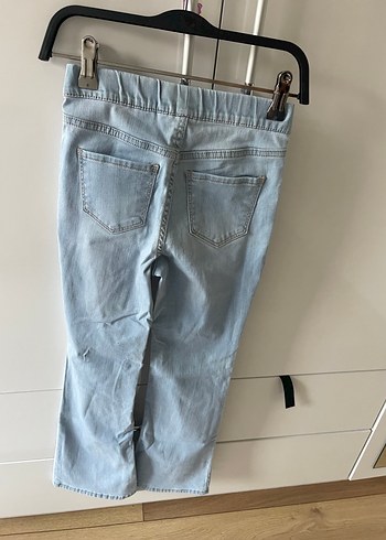 Kadın Mavi Loose Fit Midi Denim Pantolon - Görsel 4