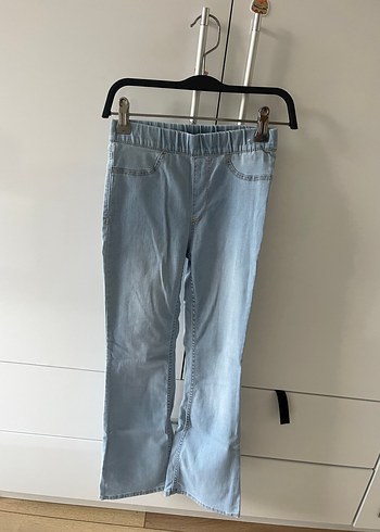 Kadın Mavi Loose Fit Midi Denim Pantolon - Görsel 2