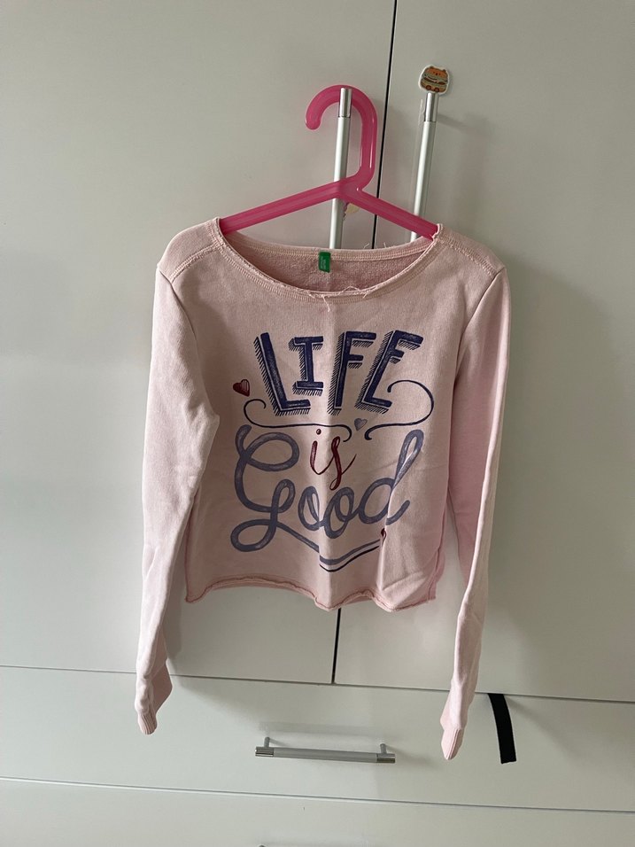 Pembe Uzun Kollu Kız Tişörtü - Görsel 3