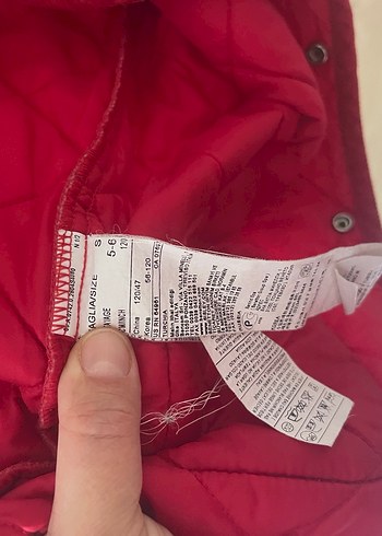 Kırmızı Düğmeli Çocuk Mont - Görsel 5