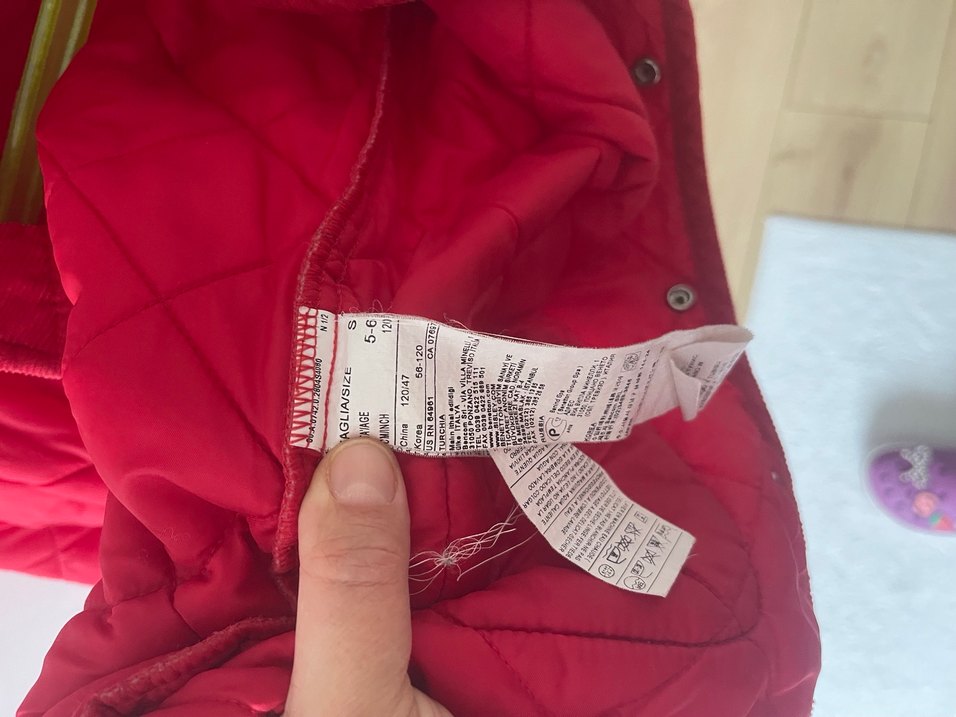 Kırmızı Düğmeli Çocuk Mont - Görsel 5