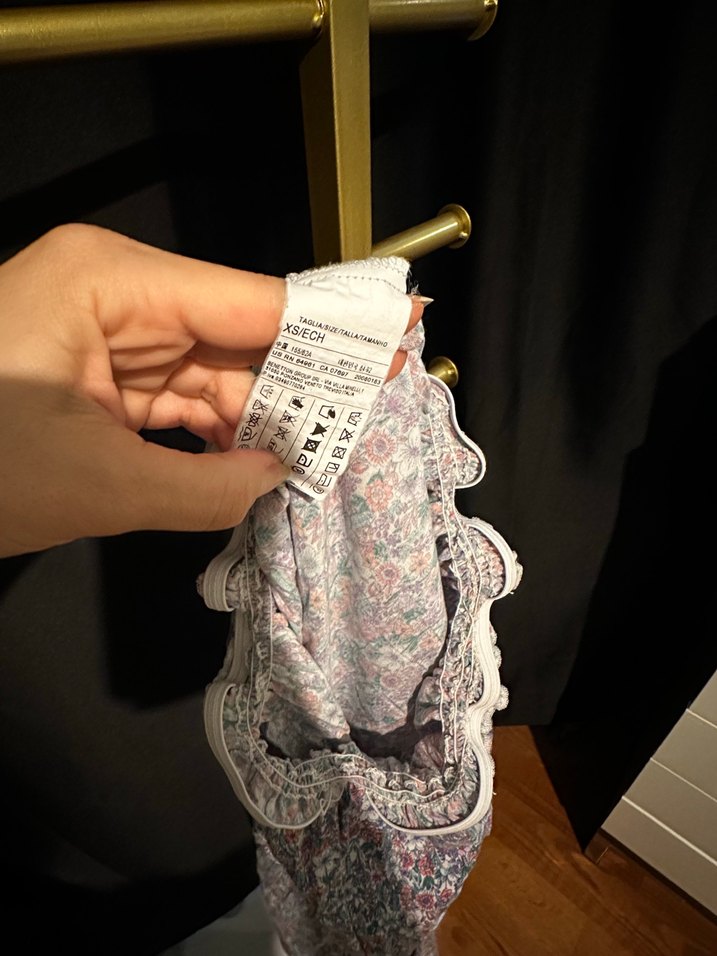 Benetton marka Tulum -Bol Kesim Gri Çok Renkli Pliseli Kumaş - Görsel 3