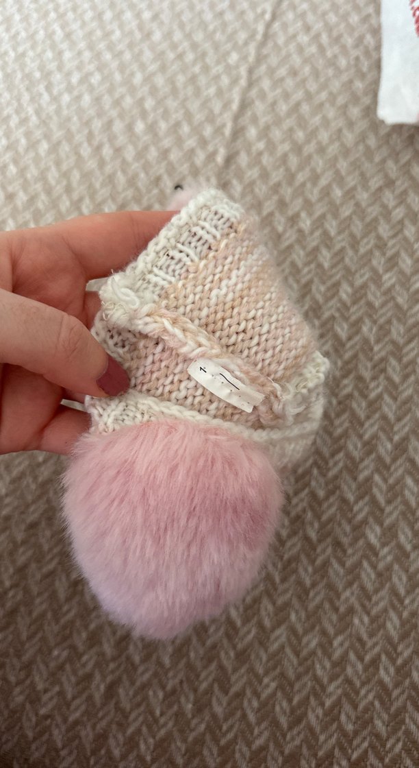 Pembe Kulaklı Bej Kedi kız çocuk bandana - Görsel 4