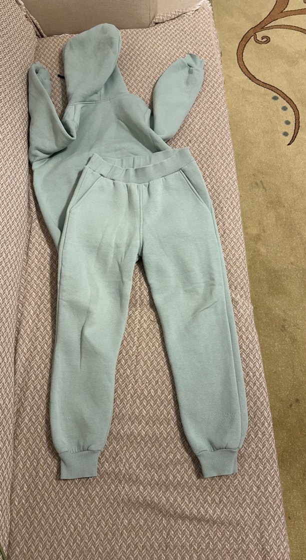 Mint yeşili Kapüşonlu kız çocuk Eşofman Takımı - Görsel 2