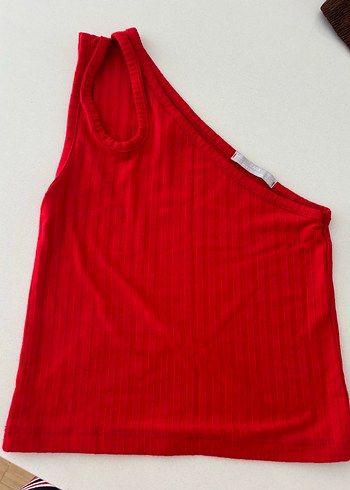 Kırmızı Tek Omuzlu Kadın Crop Top