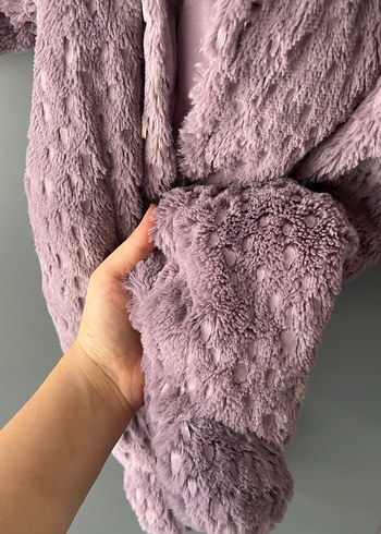 Kürklü Mor Bebek Tulumu - Görsel 5