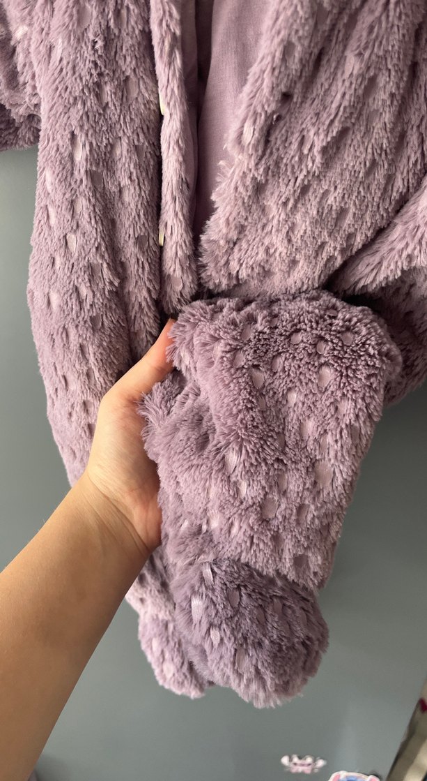 Kürklü Mor Bebek Tulumu - Görsel 5