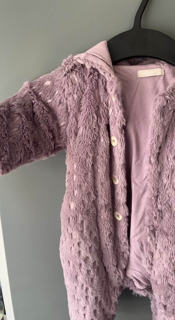 Kürklü Mor Bebek Tulumu - Görsel 2