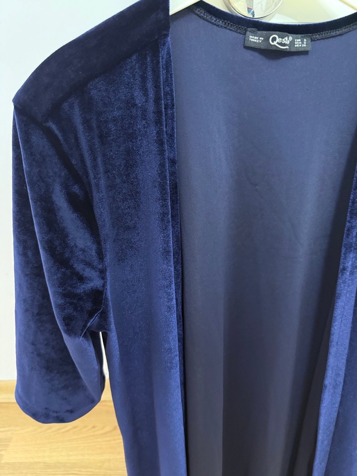 Lacivert Kadın Midi Kısa Kollu Salaş ikili takım - Görsel 2