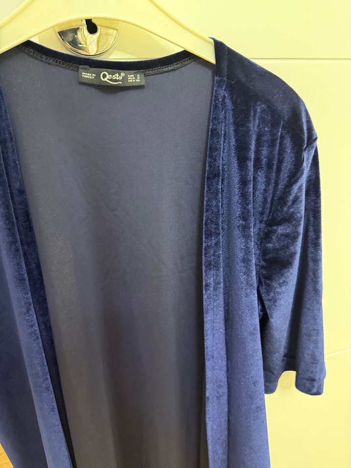 Lacivert Kadın Midi Kısa Kollu Salaş ikili takım - Görsel 5