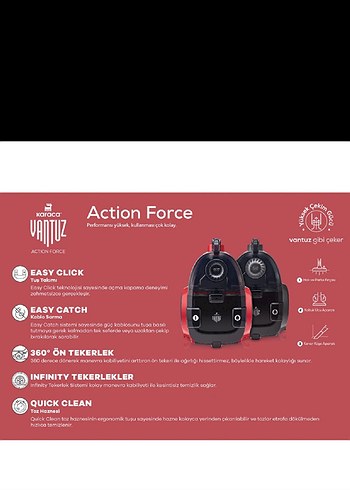 Siyah Gri Torbasız Elektrikli Süpürge - Görsel 5