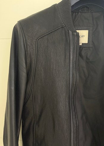 Siyah Deri Biker Ceket e - Görsel 3