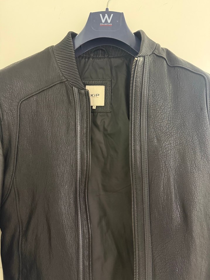 Siyah Deri Biker Ceket e - Görsel 2