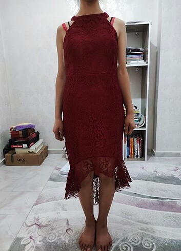 42 Beden bordo Renk Elbise