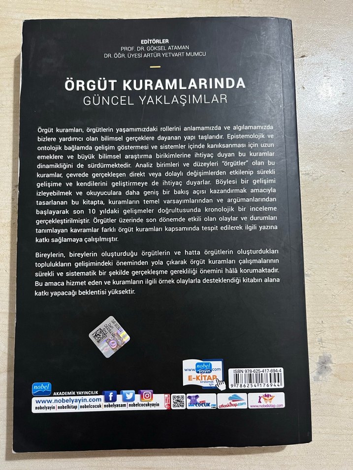 Örgüt Kuramlarında Güncel Yaklaşımlar Kitabı - Görsel 2