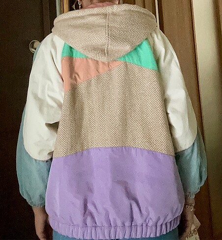 s Beden çeşitli Renk Vintage renkli mont