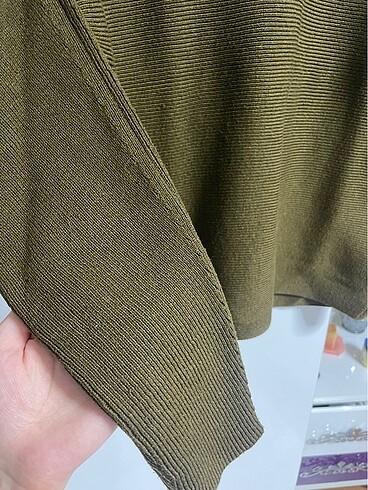 xs Beden H&M Yarım Boğazlı Haki Yeşili Kazak