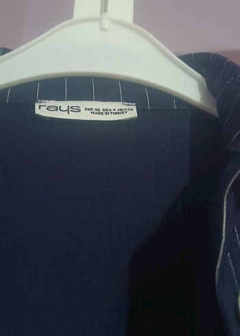 42 Beden Düğmeli Lacivert Uzun Denim Gömlek
